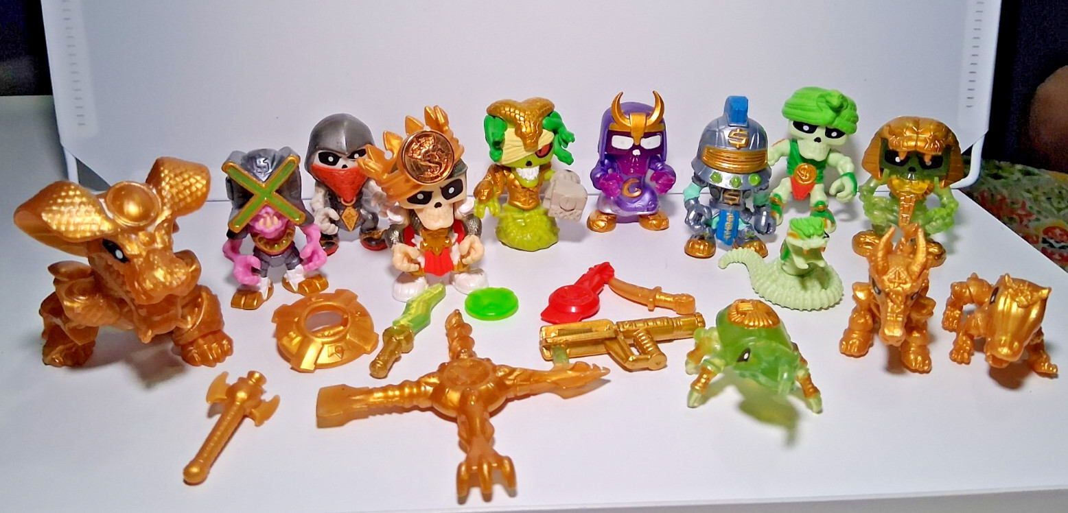 Large Lot of Treasure X Figures Weapons Pieces Moose