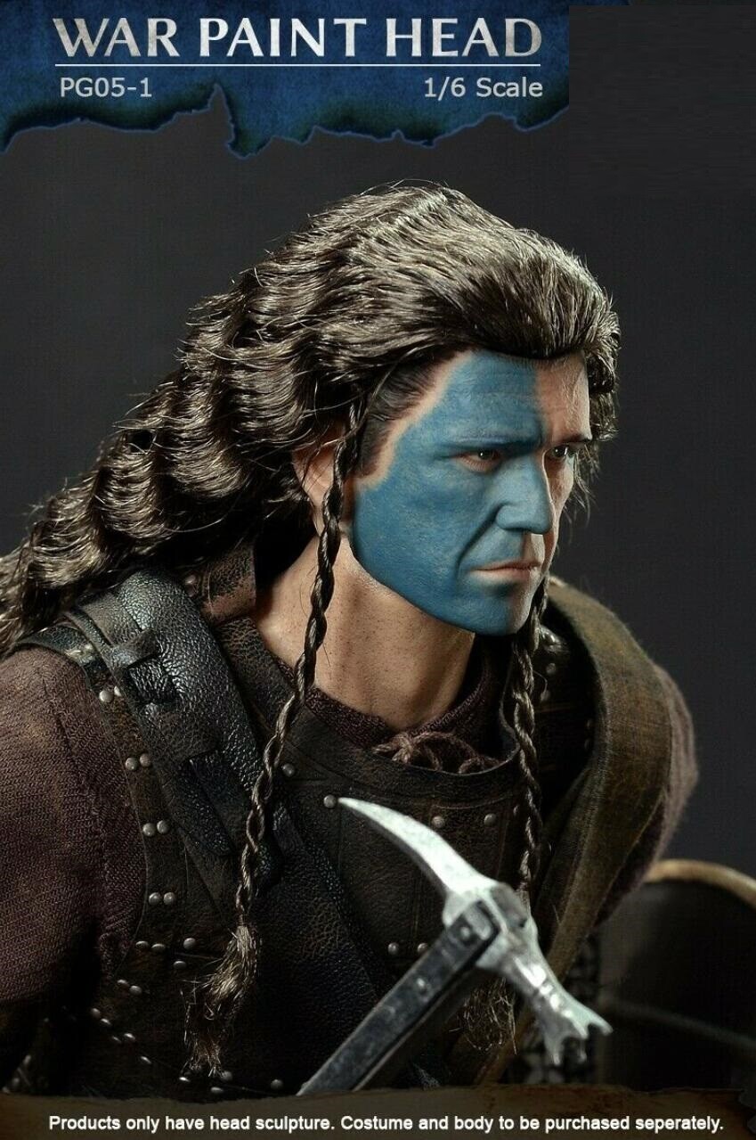 1/6 Scottish General William wallace male Head sculpt for 12&Prime; figure phicen❶USA❶