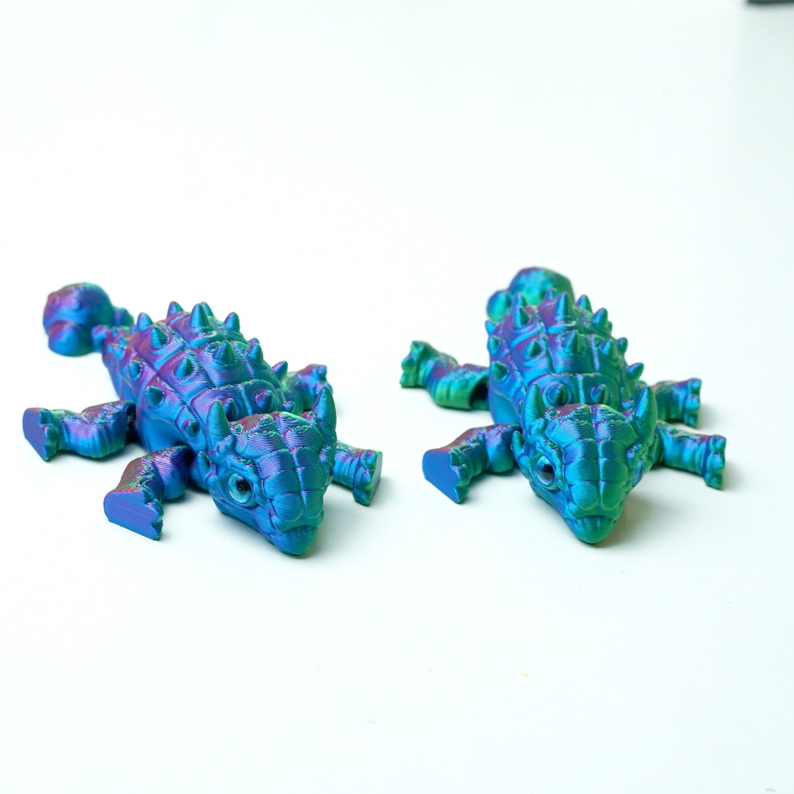 2PCS 3D Printed Ankylosaur Model,Articulated Animals figure,Toys Home Decor