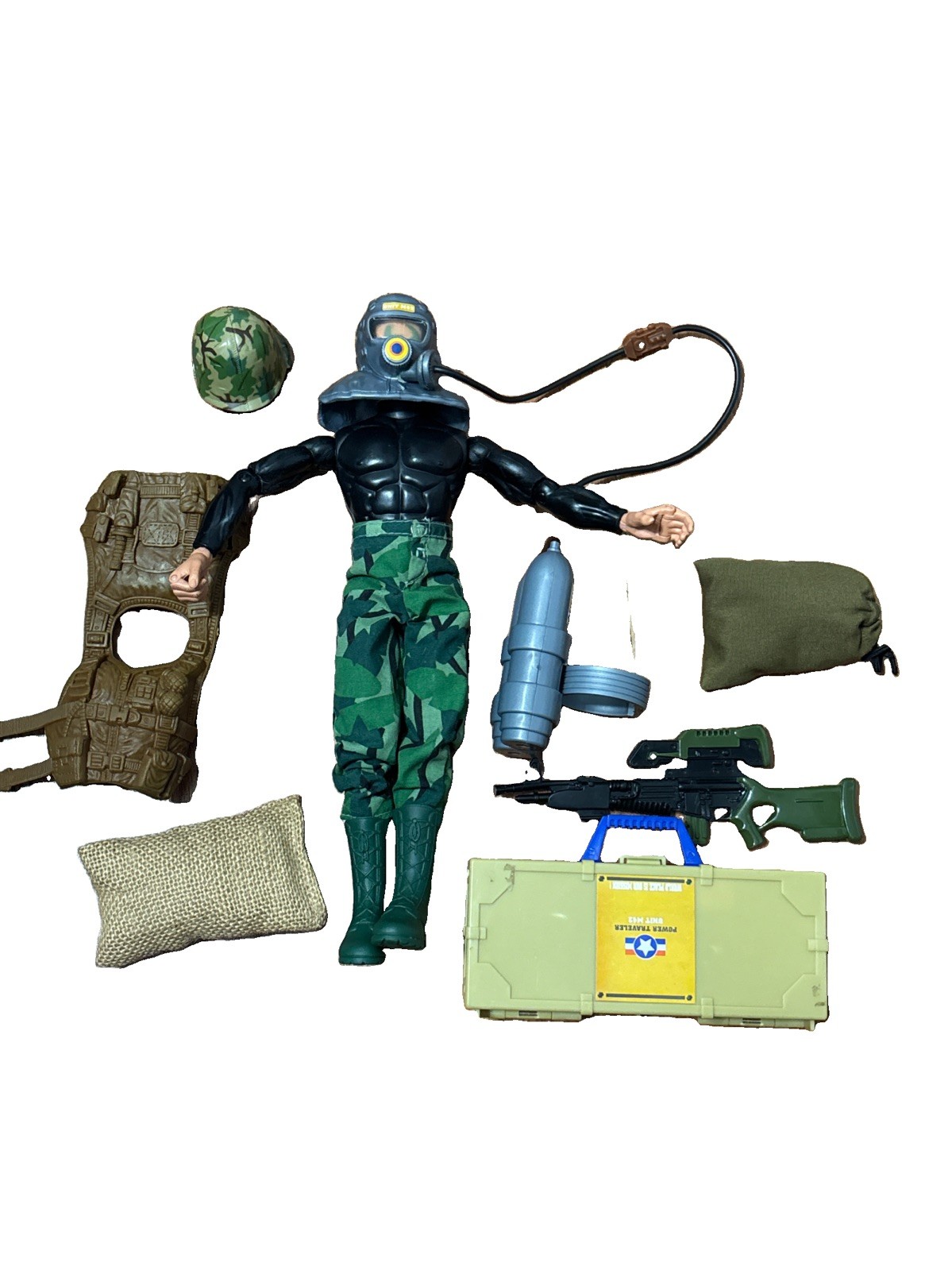 G.I JOE Military Soldier Action Figure w/ Clothes, Helmet, Backpack & Air Tank