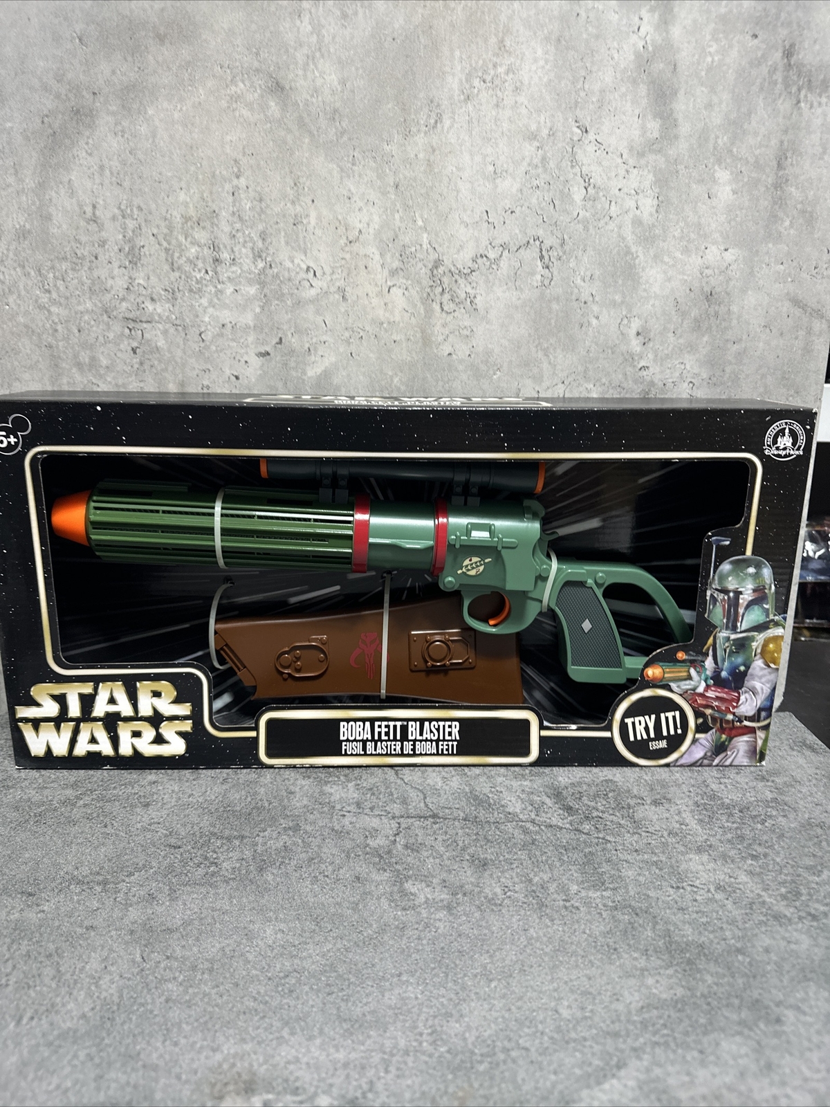 NEW Disney Parks 2015 Star Wars Boba Fett Blaster Green Toy Gun Sound & Light-up