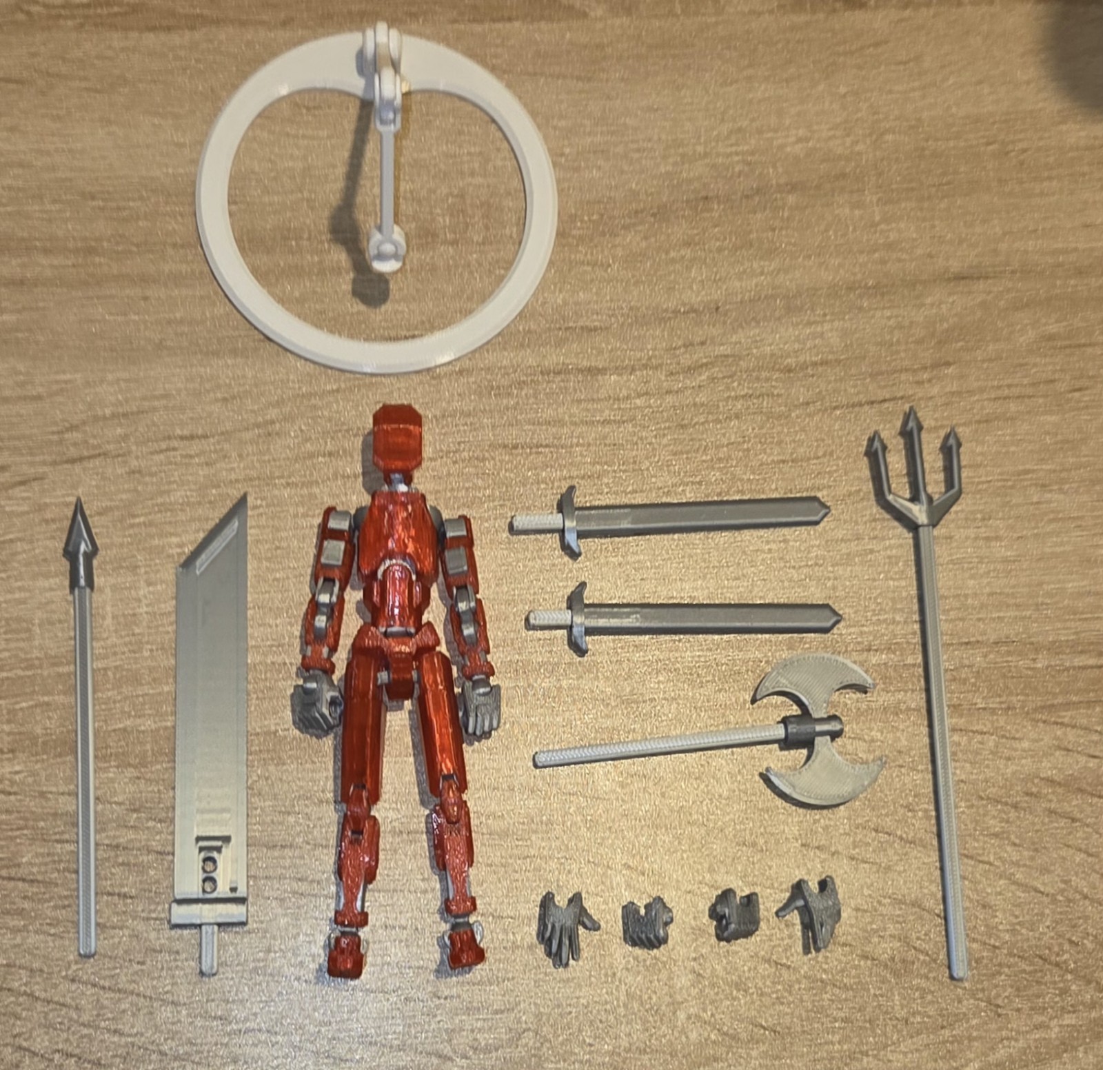 Dummy 13 Action Figure – Translucent Red Variant with Weapons – Accessory Set