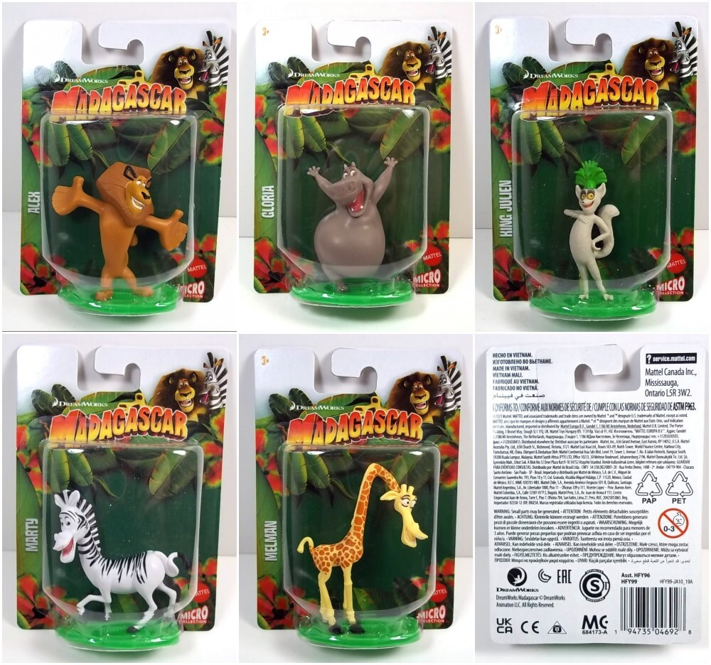 MADAGASCAR pvc figures cake toppers NEW