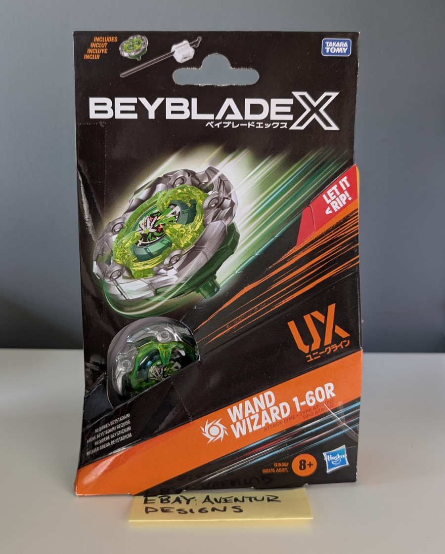 Beyblade X Wand Wizard 1-60R Green Hasbro Takara Tomy Booster Pack Wizard Rod