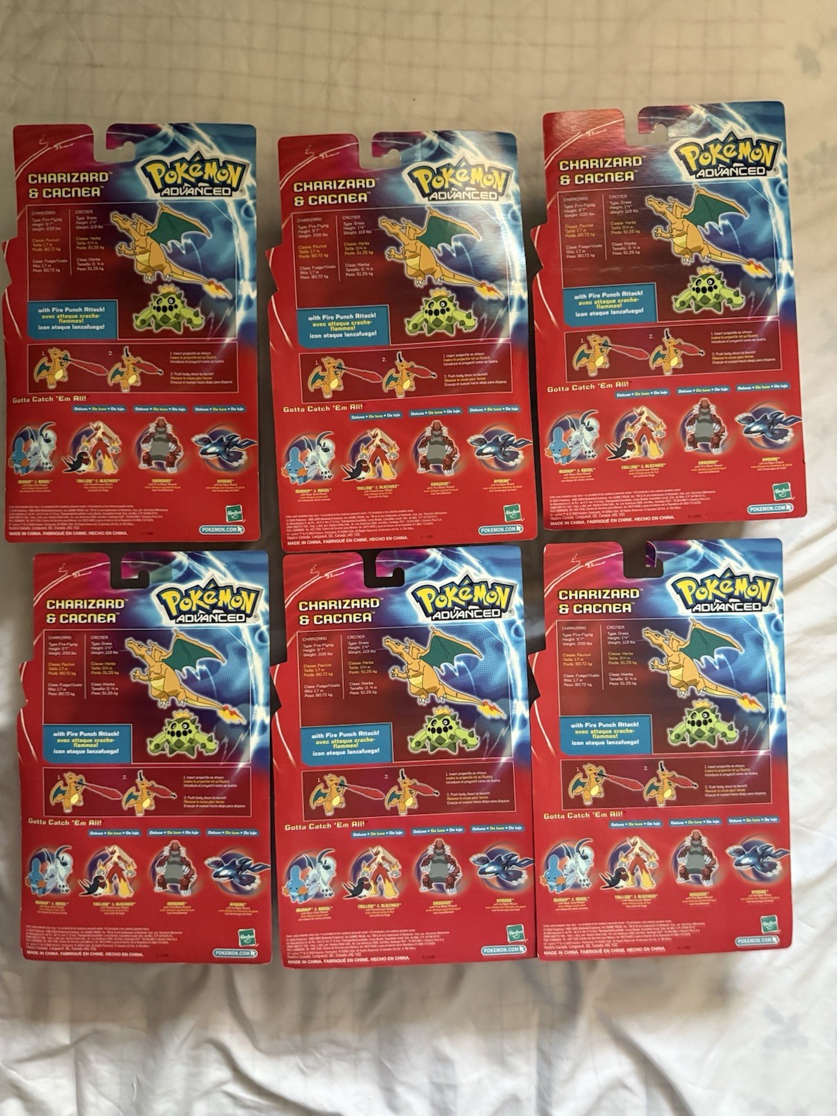 2003 Hasbro Pokémon Advanced Charizard & Cacnea Battle Figure Set NIB Seal Rare