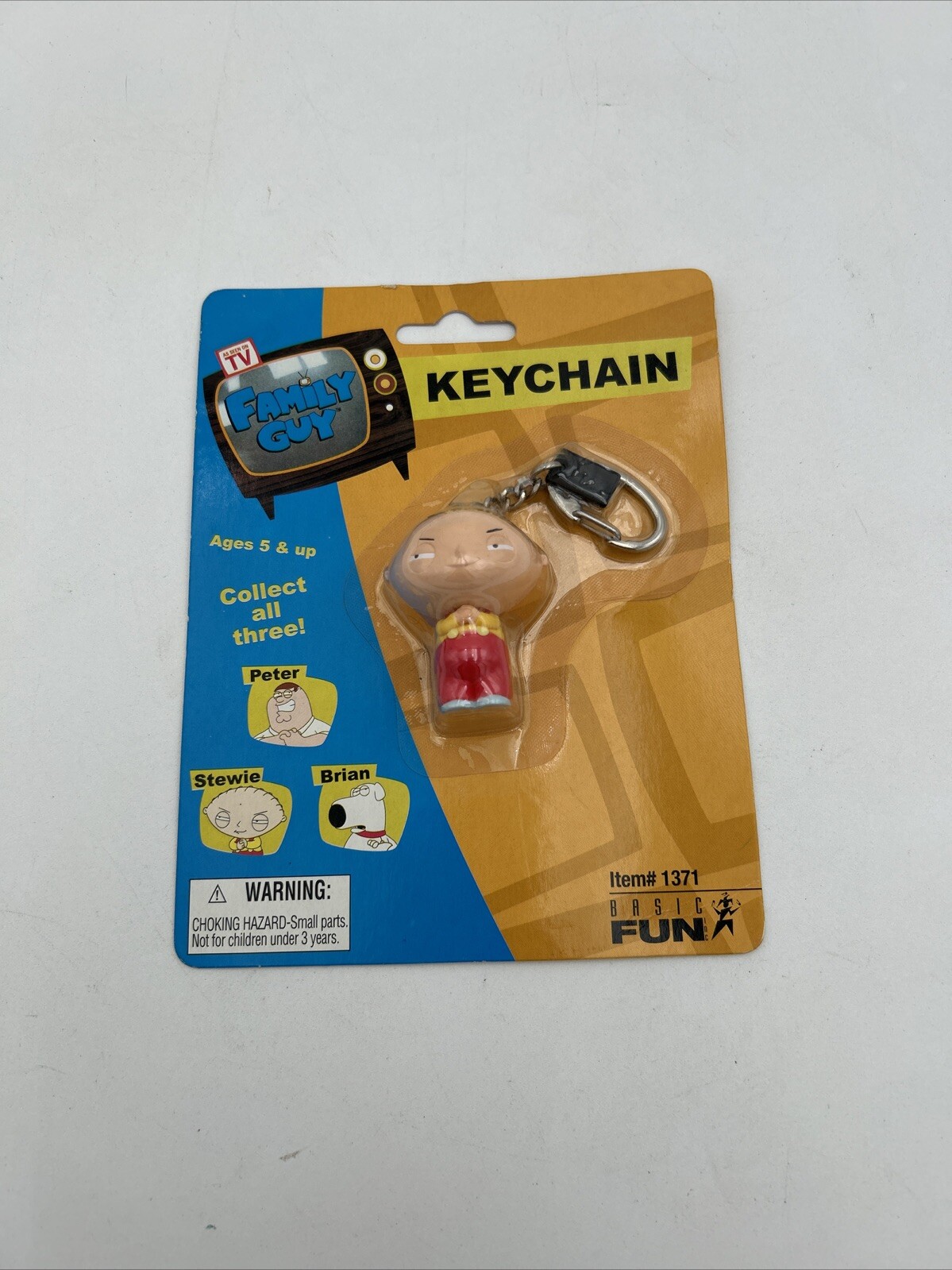 Family Guy Stewie Griffin Bendable Figure Keychain Basic Fun Inc #1371 – New