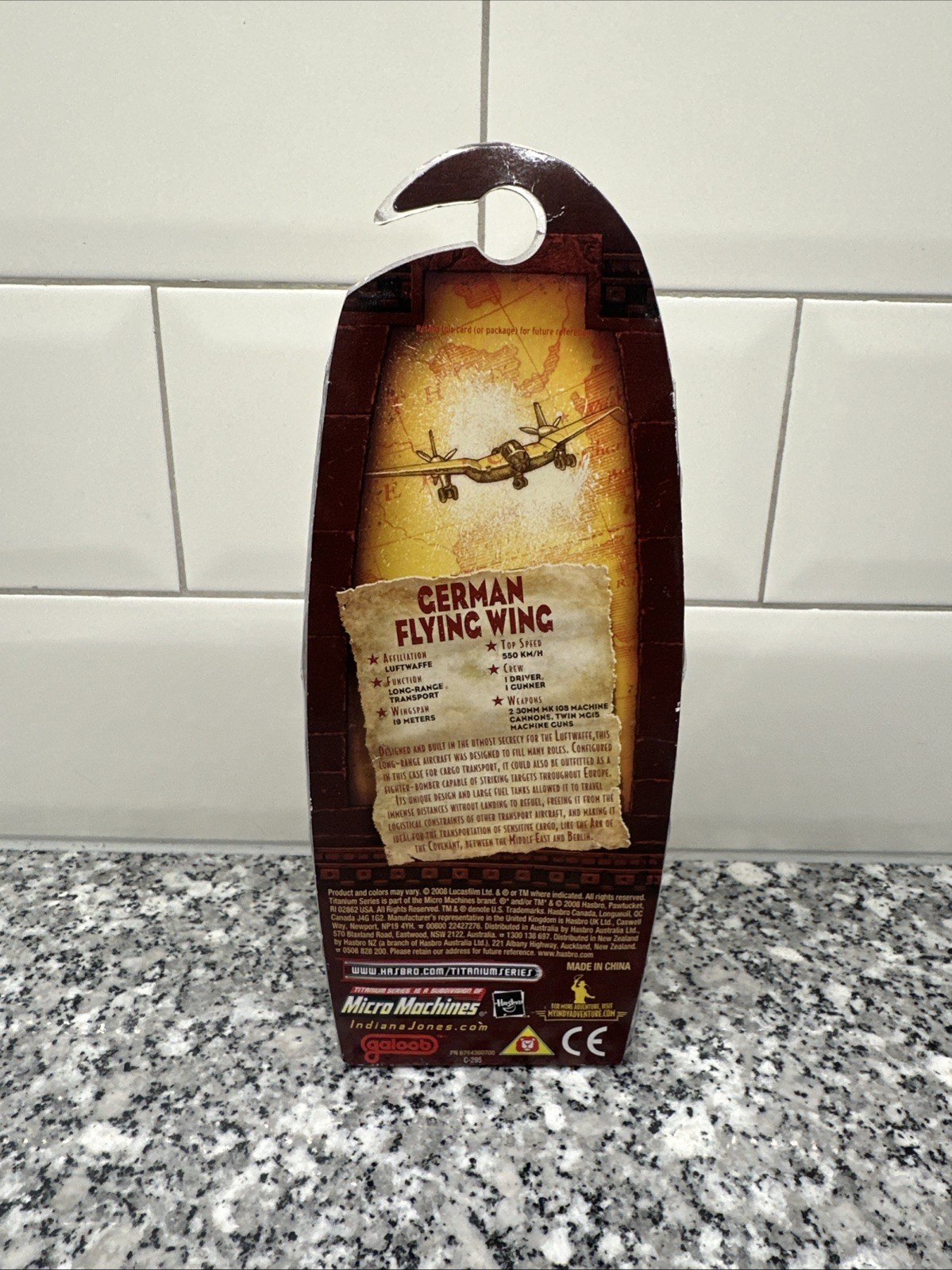 2008 Galoob Indiana Jones German Flying Wing Titanium Die Cast NEW SEALED