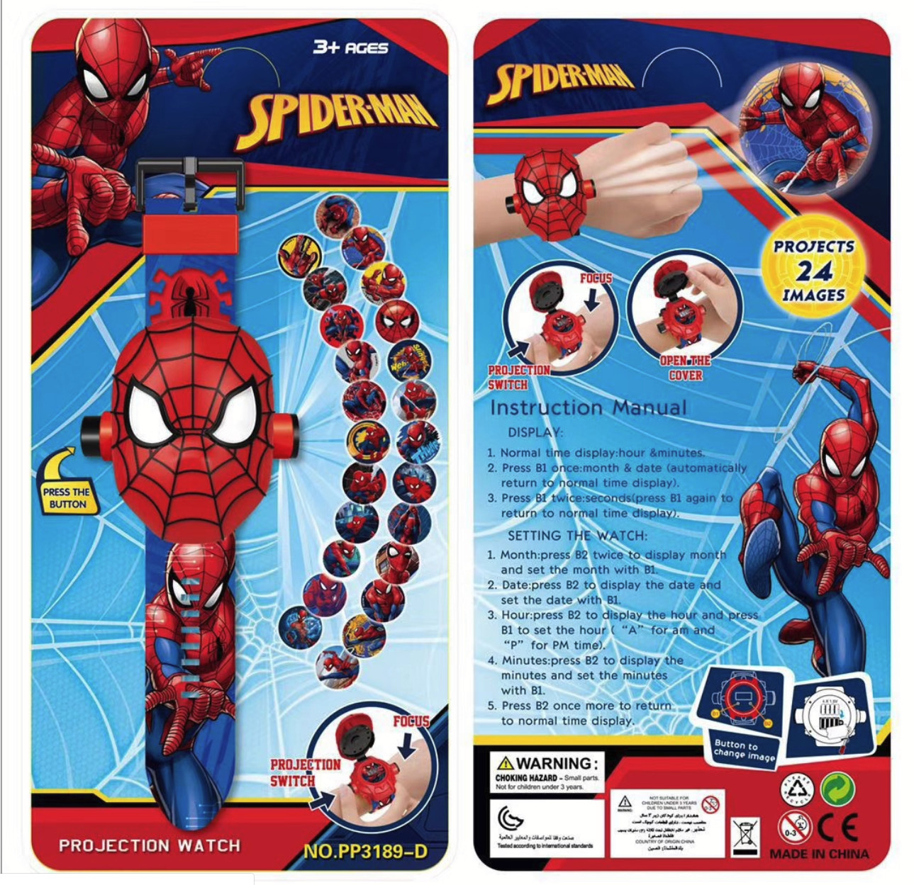 Kids Cartoon Watch Projector Superhero Sipderman cosplay Lighting 24 images