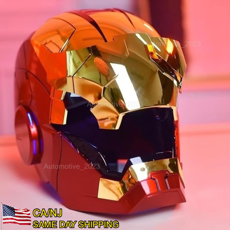 US!! Iron Man MK5 1:1 Helmet Wearable Voice-control Golden Mask Cosplay AUTOKING
