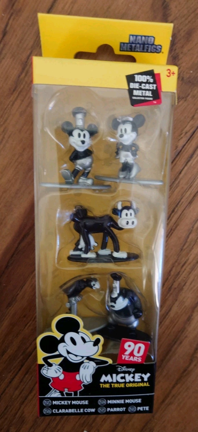 Disney Mickey Mouse True Original 90 Years Nano Metalfigs Die-Cast 5 FIGURE SET