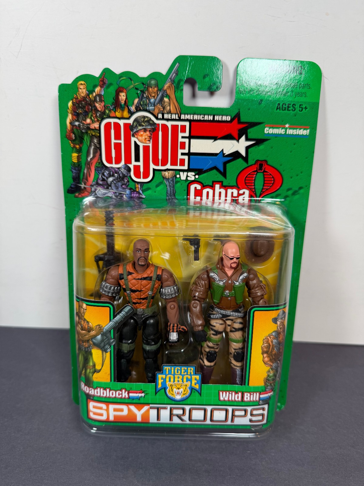 GI Joe vs Cobra Spy Troops ROADBLOCK WILD BILL 3.75&Prime; Action Figure 2 Pack