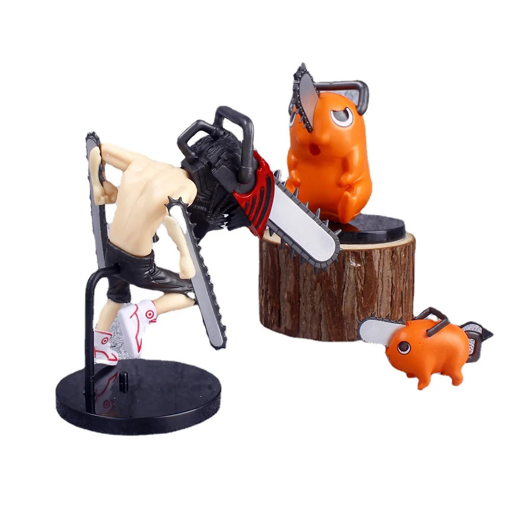 3PCS Chainsaw Man Action Figures Denji Pochita PVC Anime Model Toy Collection