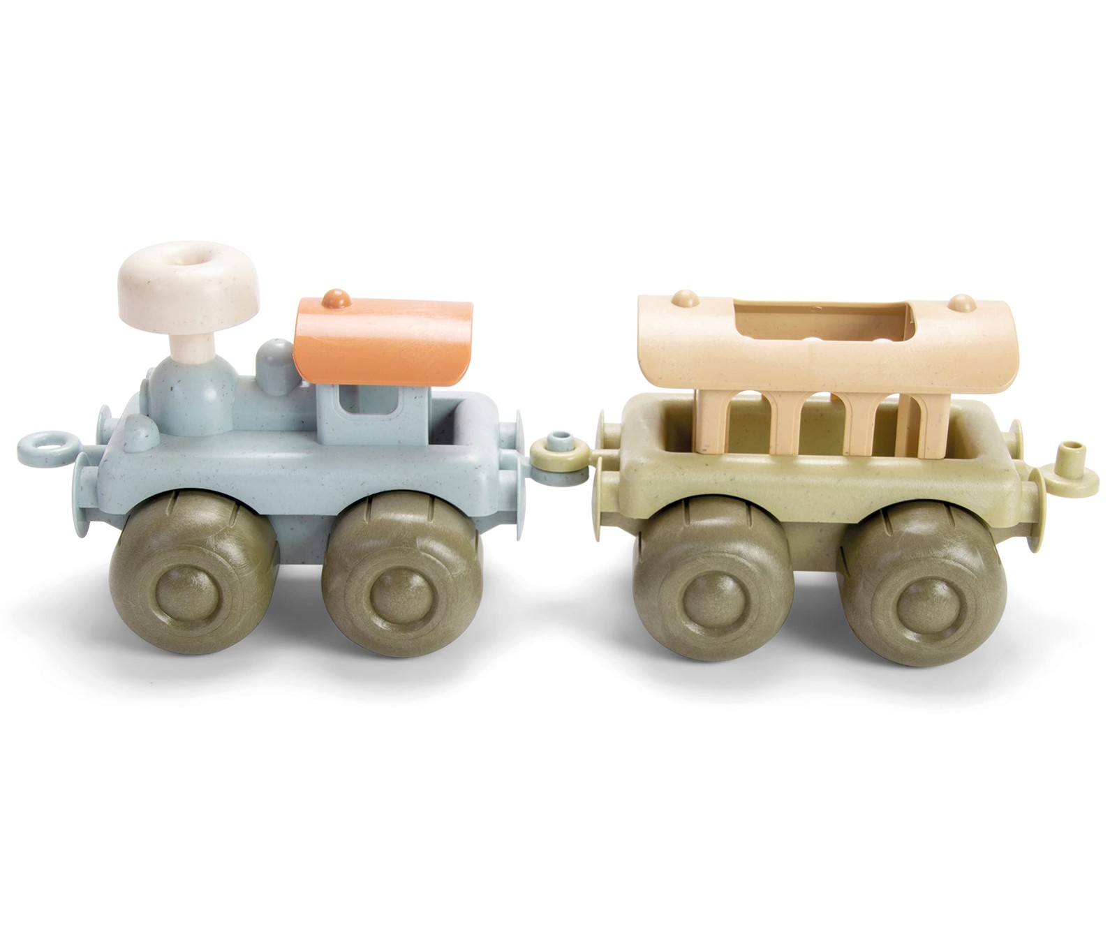 : BIO Train Set – 2 Linking Train Cars, Muted Colors, Indoor & Outdoor Play V…