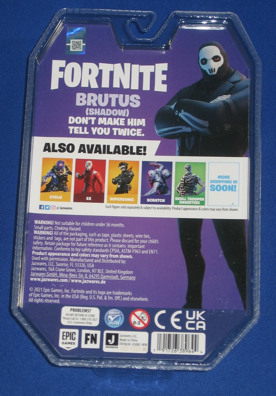 Fortnite Brutus Shadow 4&Prime; Action Figure 2021 MIP Epic Video Games Jazwares