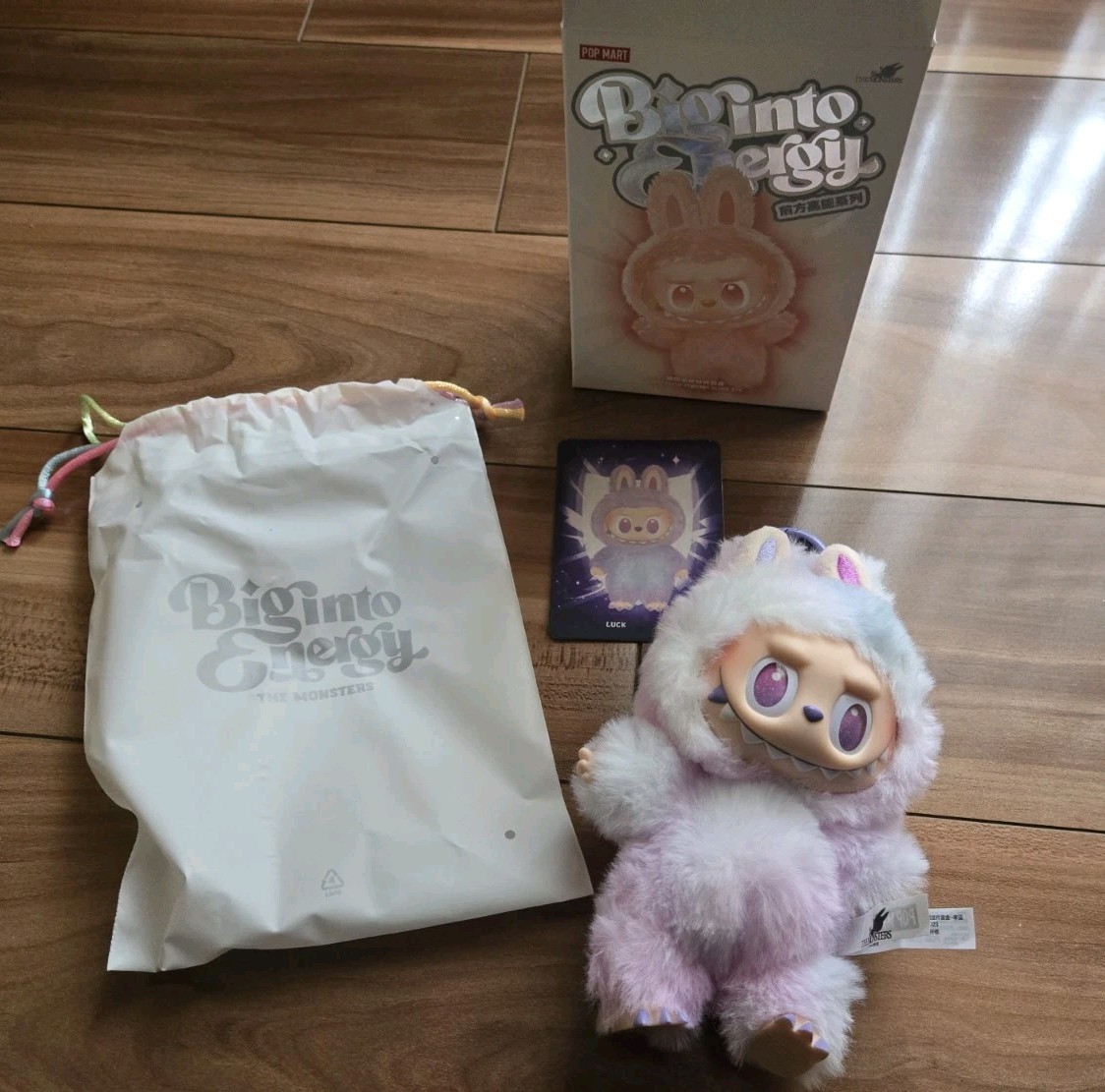 Authentic Pop Mart Labubu Big Into Energy Official Luck Purple real NIB