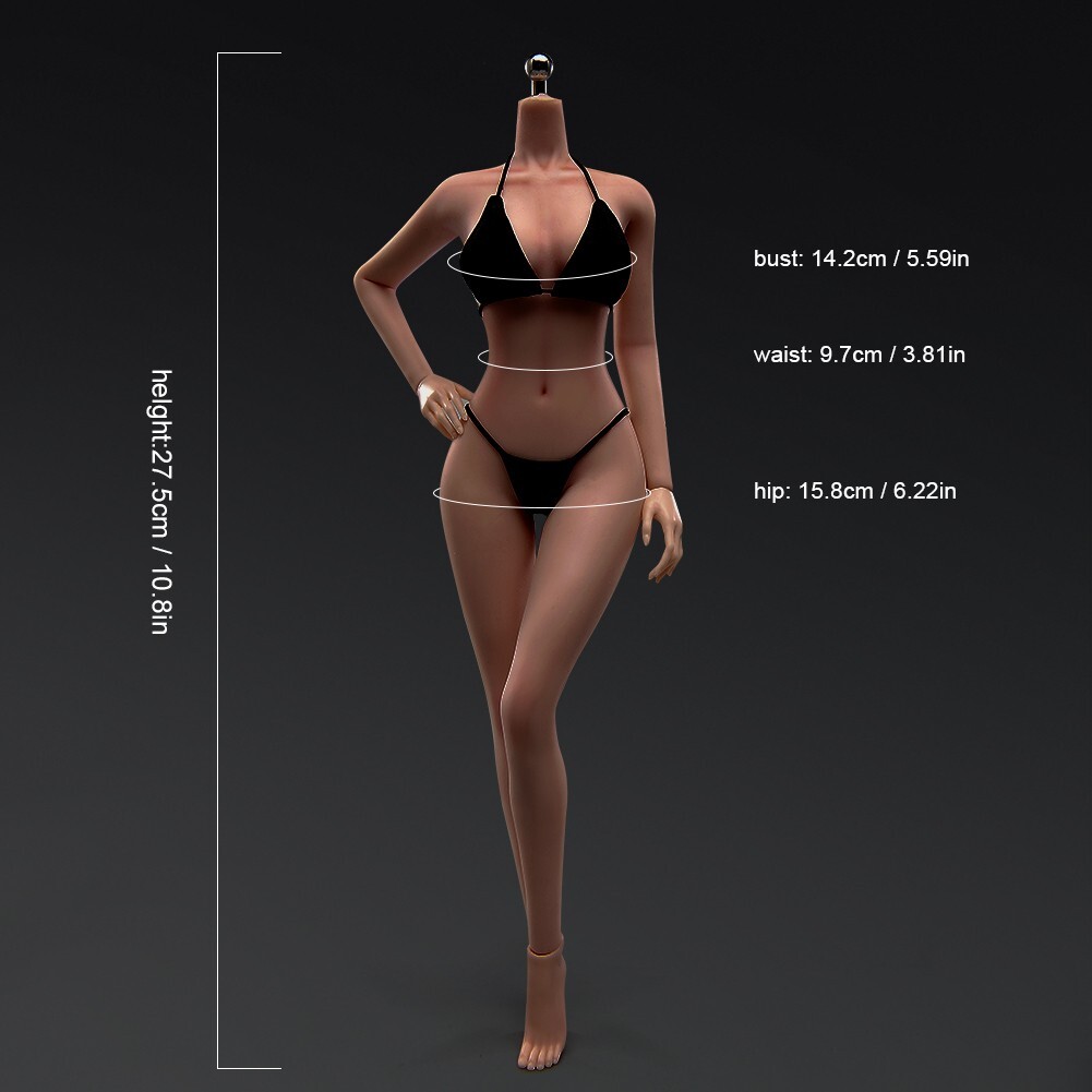 ANT T302 1/6 Seamless Copper Suntan Female Body Large Bust Makeup For 12&Prime; Figure