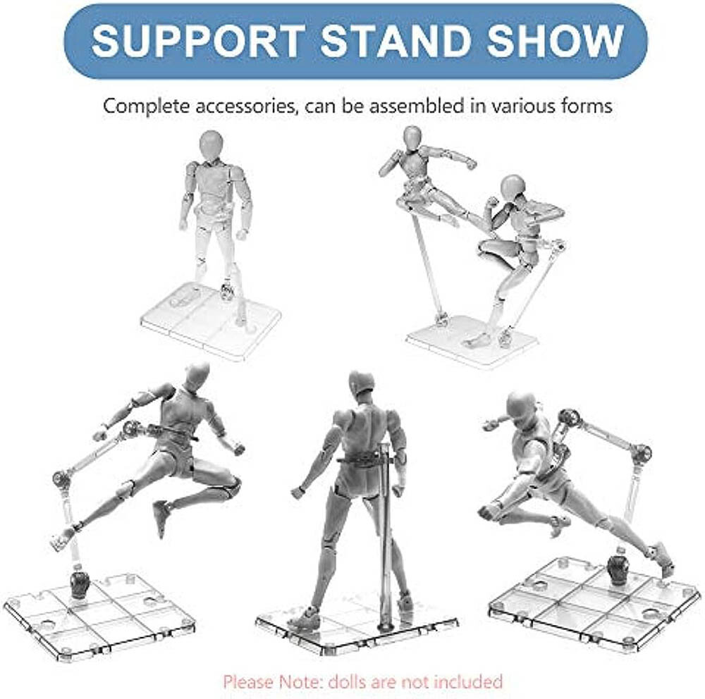 36Pcs Action Figure Display Holder Base For HG144 Doll Model Stand Adjustable US