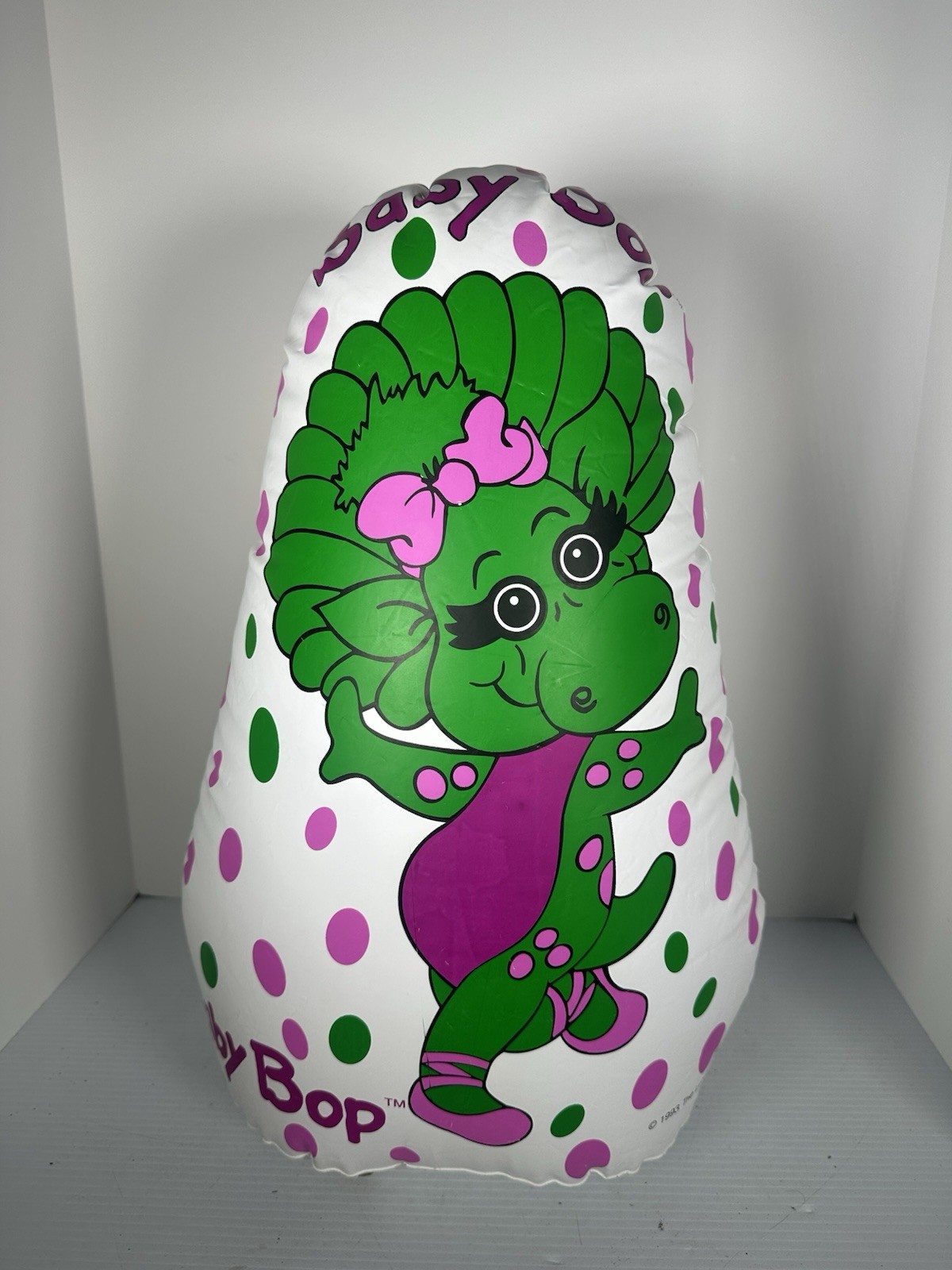 1993 Barney Inflatable Bop Bag Toy The Lyons Group Vintage 90s Baby Bop