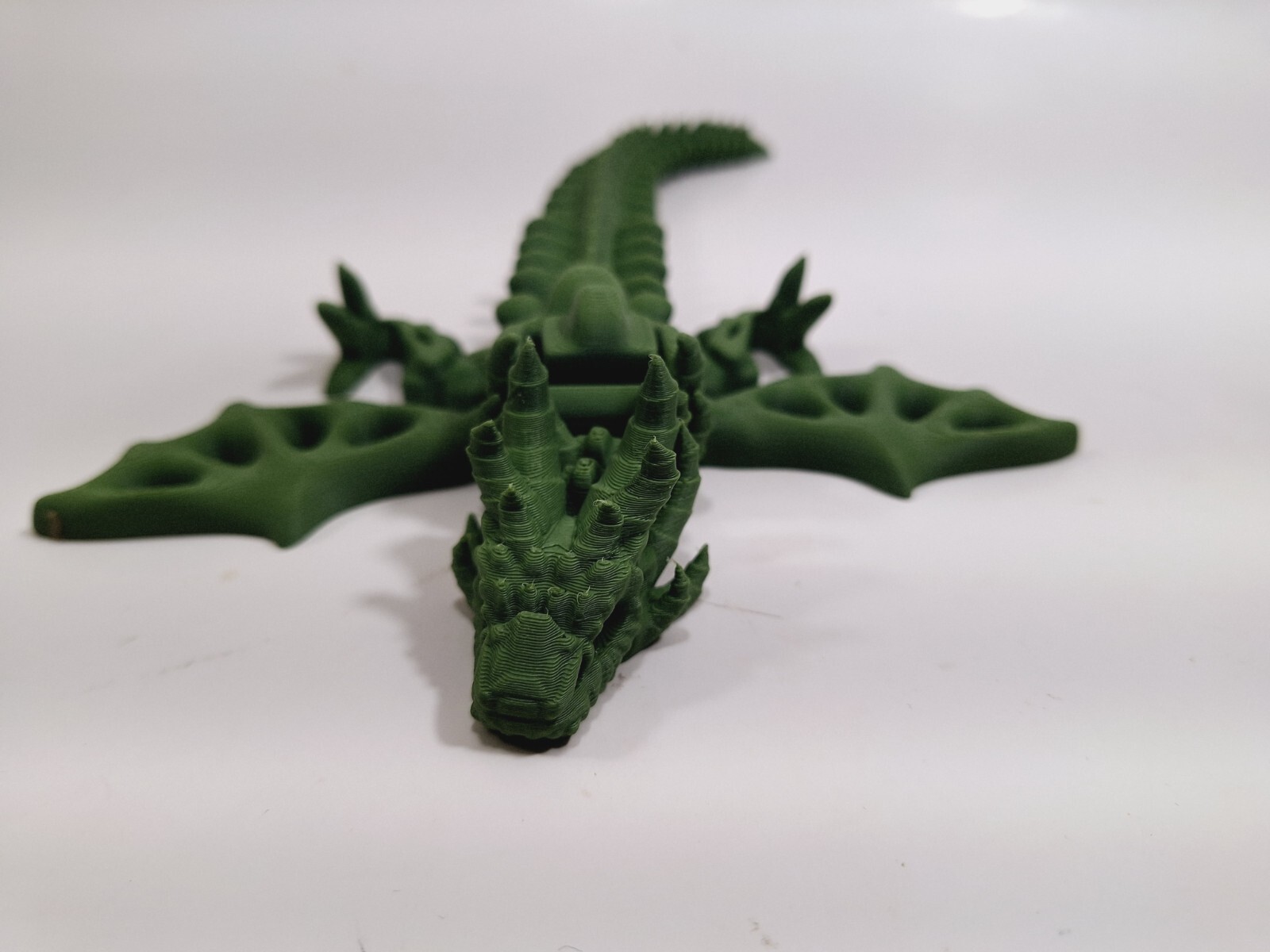 Flexi-Mech Zombie War Dragon Articulated Zombie Green Wing Flap 3d Printed Toy