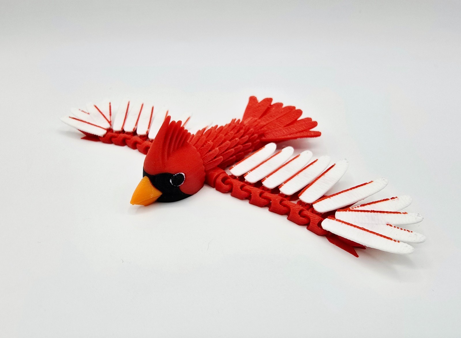 Cardinal Flexi | 3D Printed Realistic Animal | Flexible Articulated Desk Toy Pet