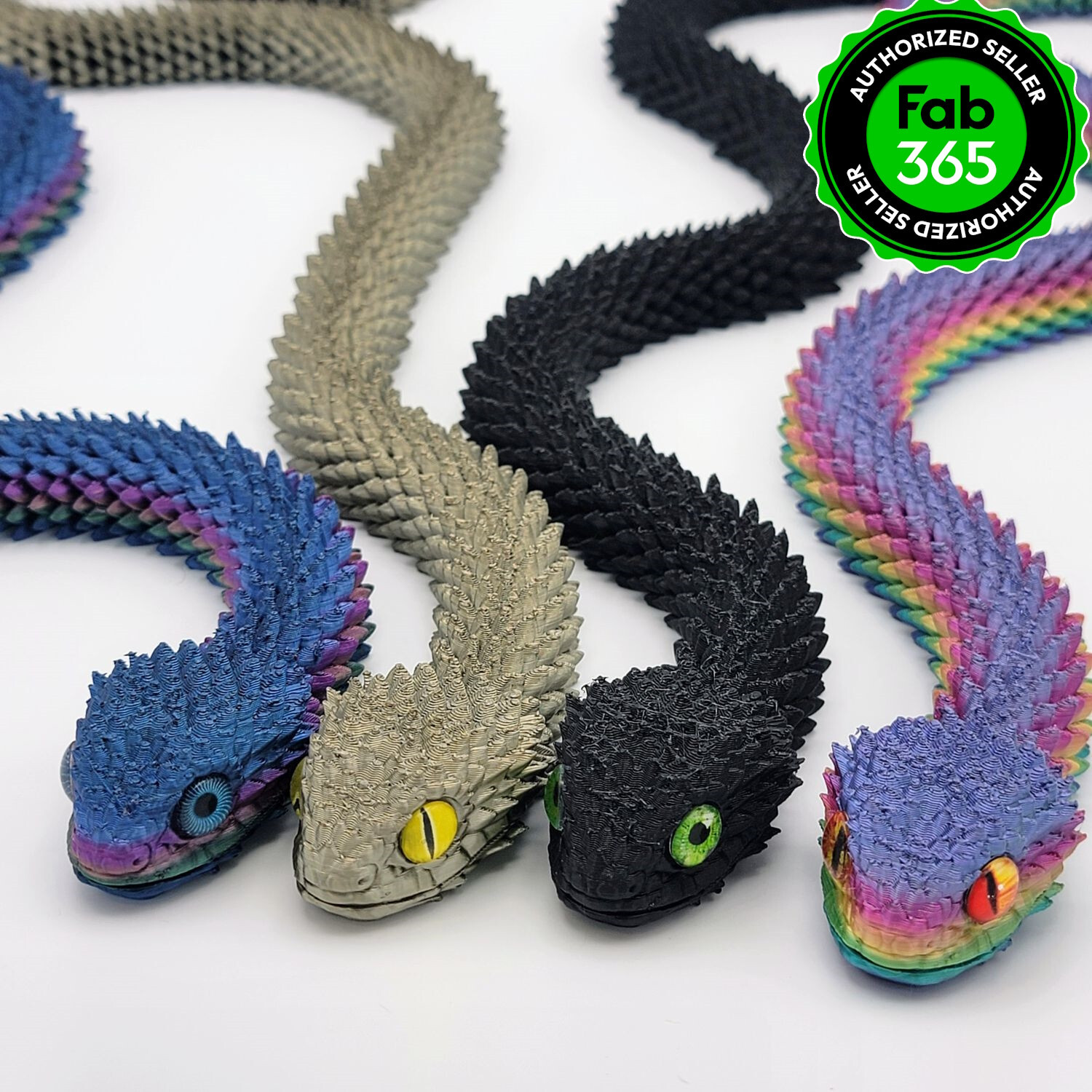 Articulated Bush Viper Toy – Dragon Snake 3D printed