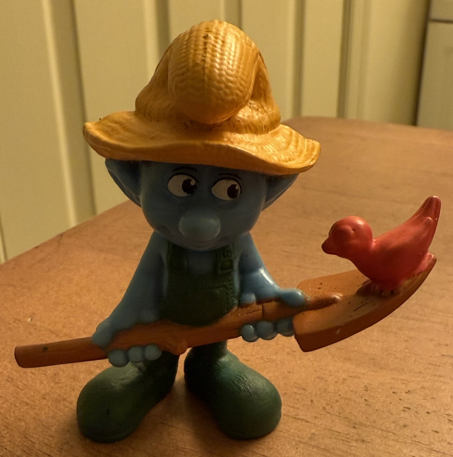 Vintage Smurf Farmer 2011 Peyo McDonalds TV Movie Character Toy 2.75”