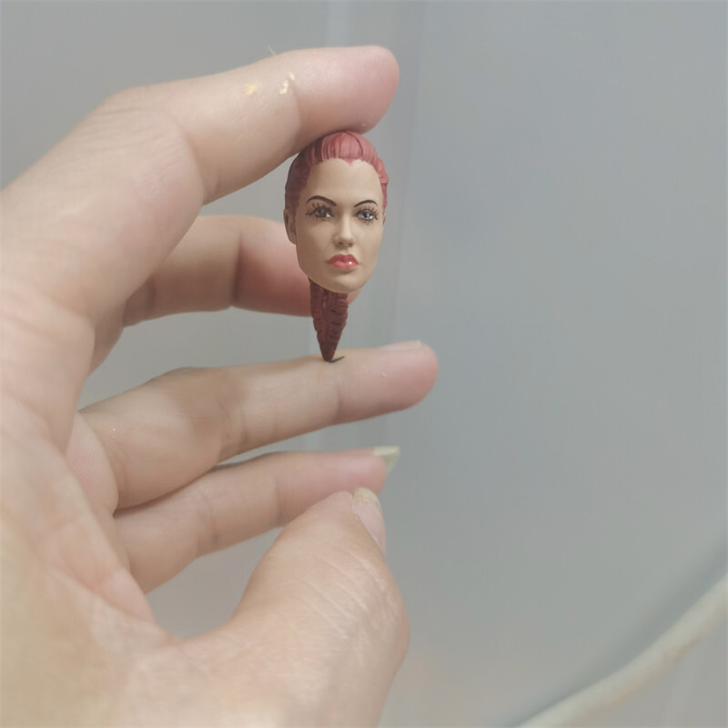 Painted 1/12 Scale The Tomb Raider Angelina Jolie Head Sculpt Fit 6&Prime; ML Figure