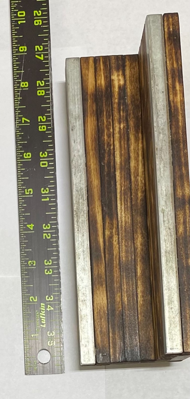 Handmade Fingerboard Bench Ledge Burned Wood Metal Coping 8inch Long 4inch High
