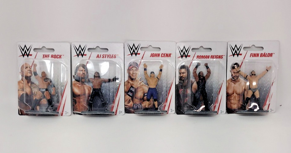 Mattel WWE Micro Collection Lot Of 5 Wrestling Mini Figures NIB Rock Cena Finn