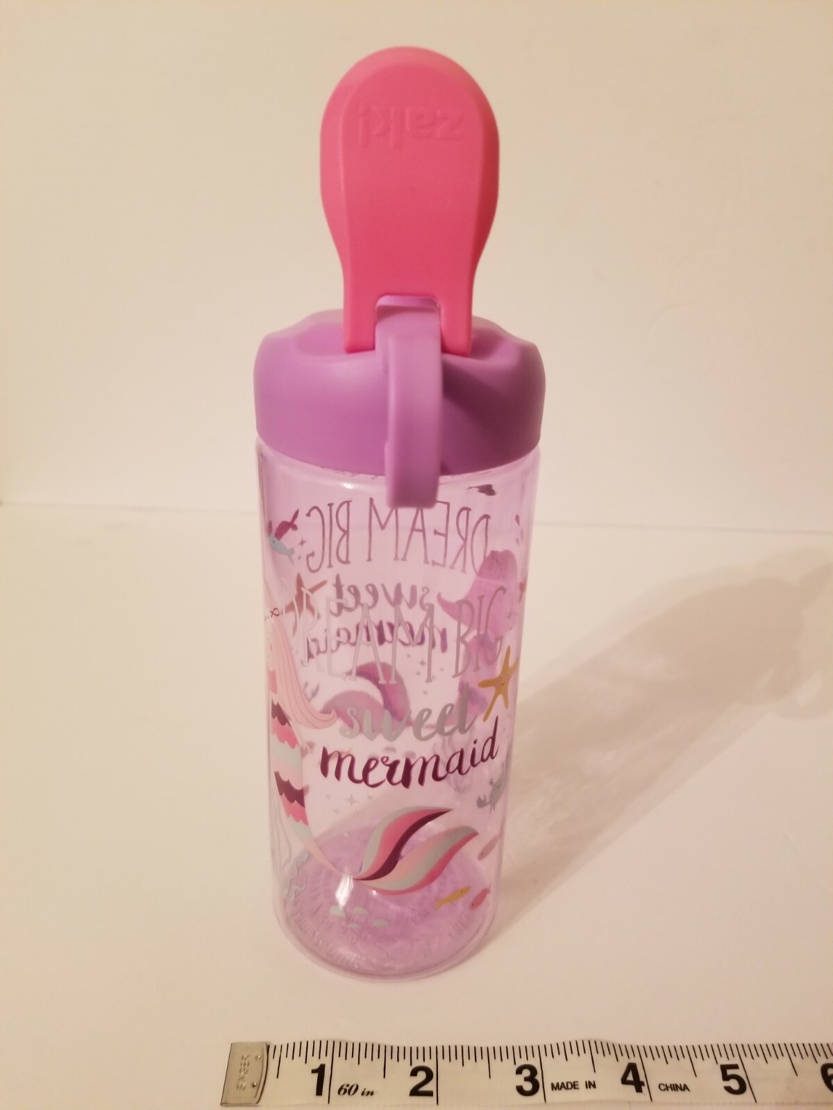 Dream Big Sweet Mermaid Tumbler Bottle w/Carry Loop 16.5 oz BPA Free Plastic Zak