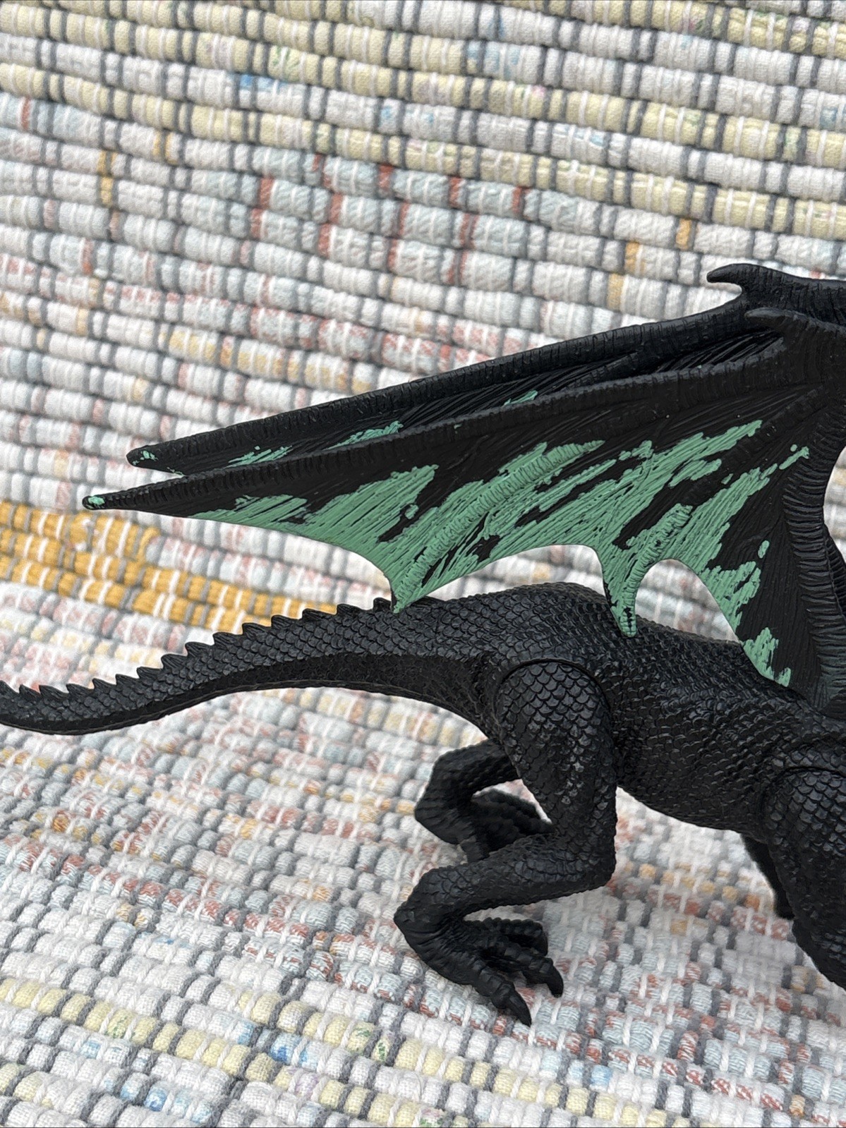 Kid Galaxy Poseable Dragon Action Figures Black & Teal Dragon Fantasy Toy