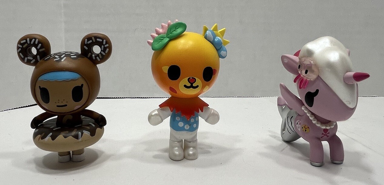 Tokidoki Toy Figures Lot Of 3 Gelatina, Tumi, And Chocotella
