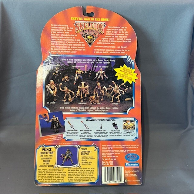 Vintage Prince Lightstar Skeleton Warriors Figure 1994 Playmates MOC Sealed Hero