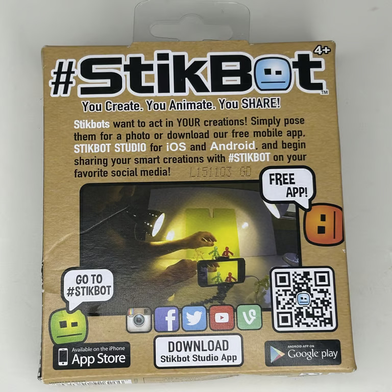 Zing StikBot Action Figure Translucent Green Stop Motion Animation Toy NIB