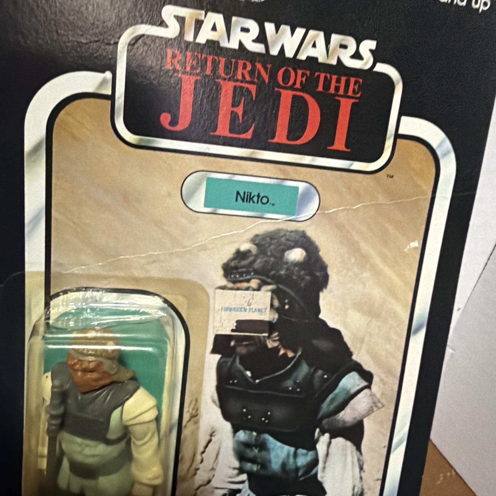Vintage 1983 Star Wars Rotj Nikto Moc 79 Back Completely Sealed Crease Card *178
