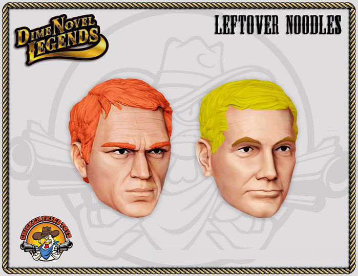 Dime Novel Legends 1:18 scale (4&Prime;) « Leftover Noodles » head 2-pack