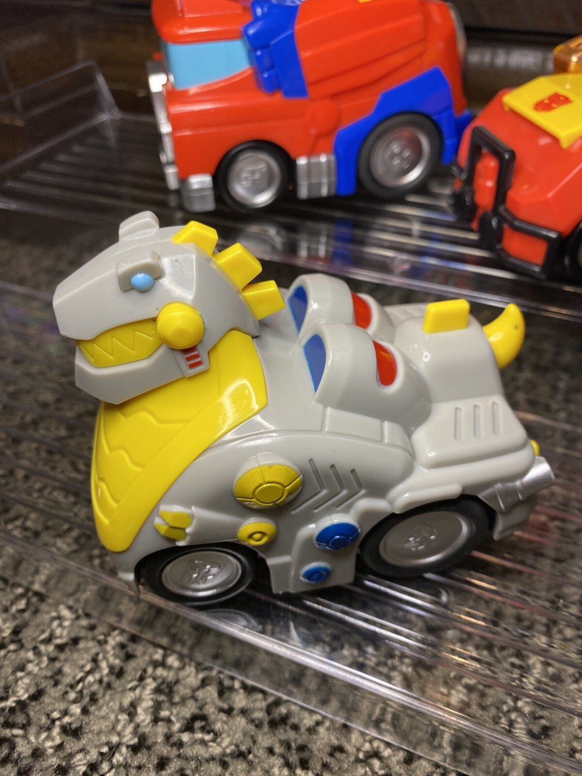 Transformers Rescue Bots Academy Pull Back Lot Of 3 Optimus Prime Heatwave WORKS