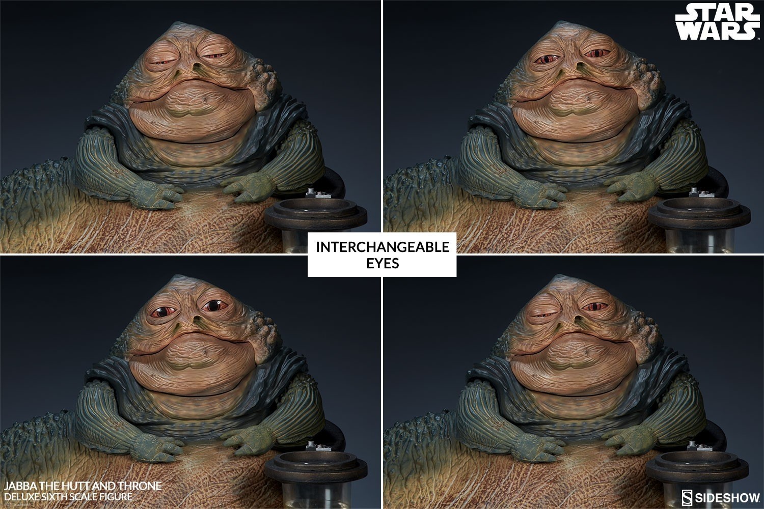 SIDESHOW STAR WARS JABBA THE HUTT AND THRONE DELUXE 12&Prime; 1/6 FIGURE SEALED NEW