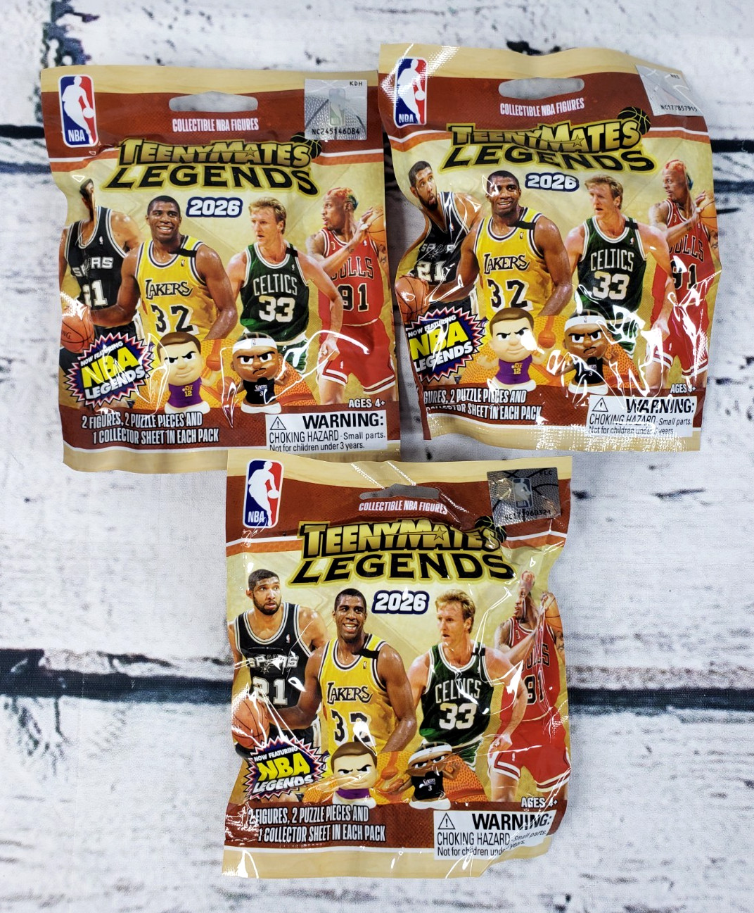 Teenymates Legends 2026 NBA Collectible Mini Figures New Unopened Pack Lot Of 3