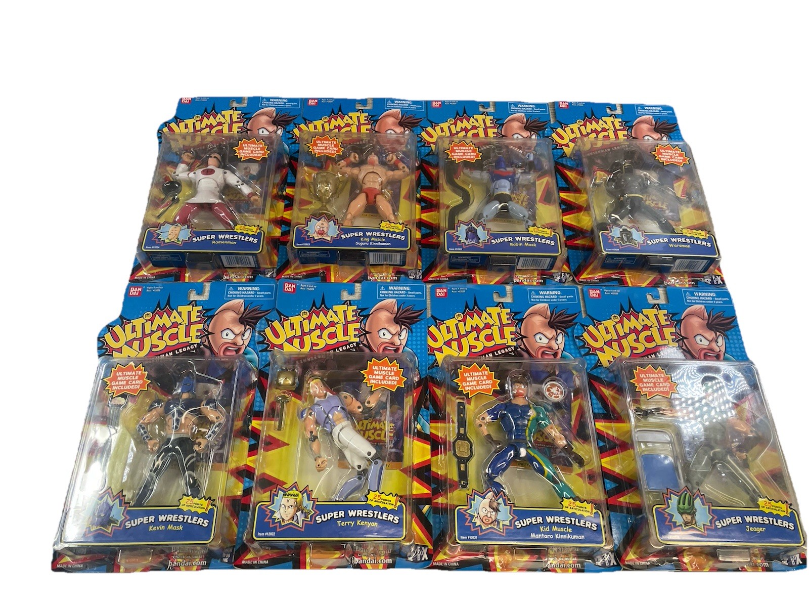 LOT Ultimate Muscle Super Wrestler Kinnikuman 2002 COMPLETE Set 6” Action Figure