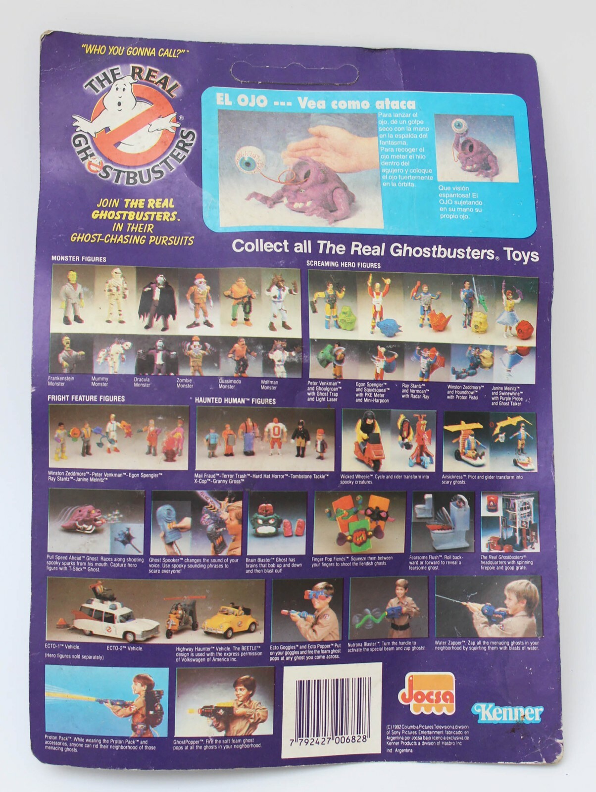 Vintage The Real Ghostbusters Bug Eye Ghost Kenner Jocsa Argentina 80´s MOC