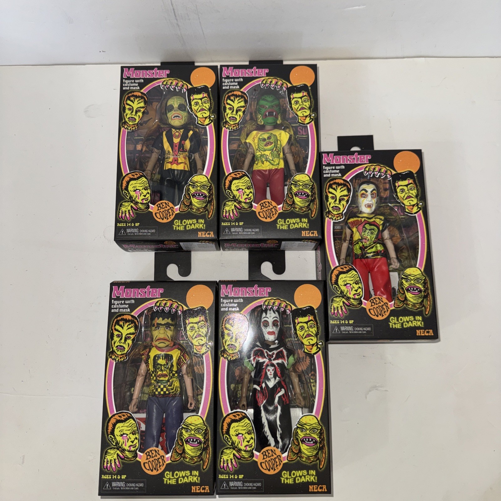 NECA BEN COOPER Halloween Costume Kids Glow In The Dark Set Of 5