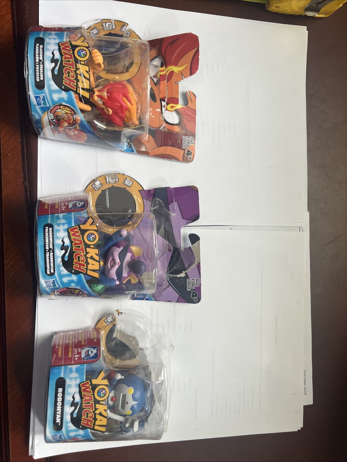 Lot of (3) Yo-Kai Watches ~ 2 1/2&Prime; Medal Moment Figures ~ by Hasbro No Metals
