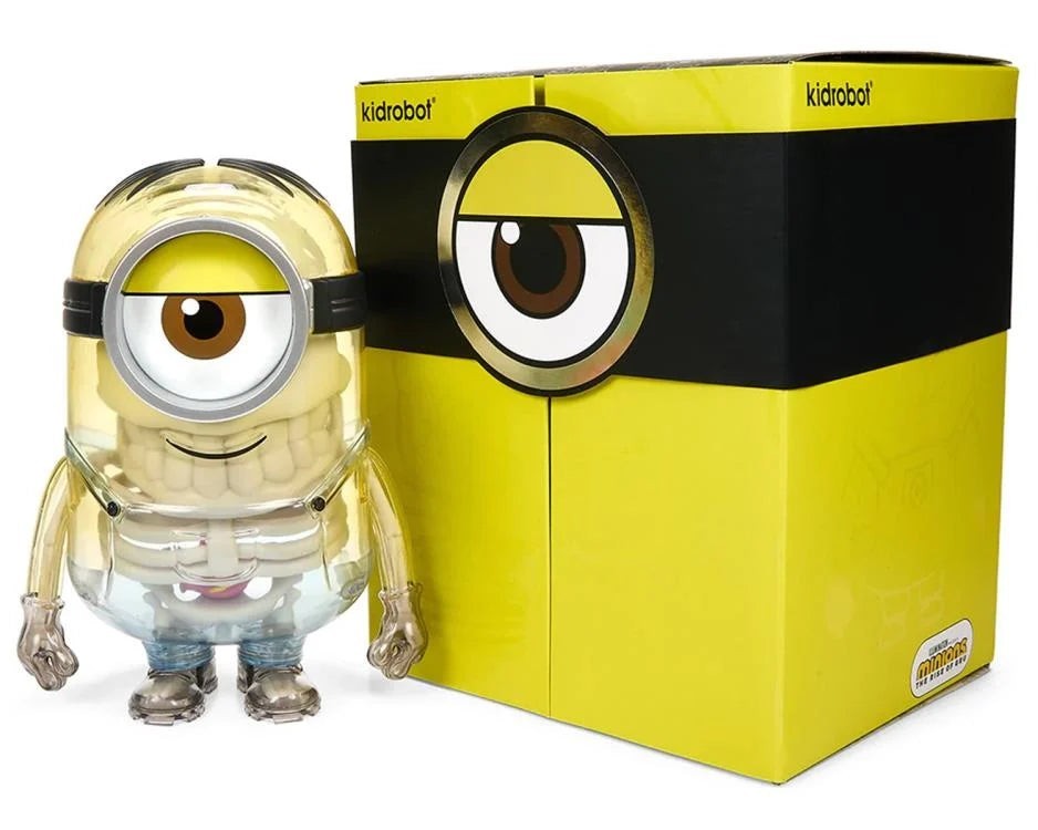 Kidrobot Minions Goggle & Bones Anatomy Sofubi Vinyl Figure Transparent MiB