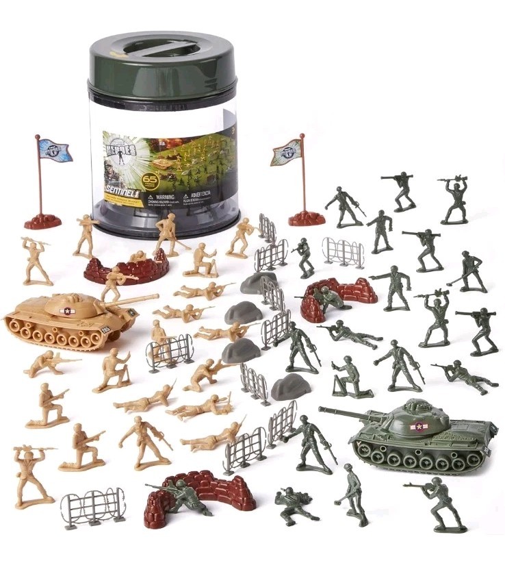 True Heroes 65 Piece Military Forces Kids Play Patriotic Heroes Army Men Tanks