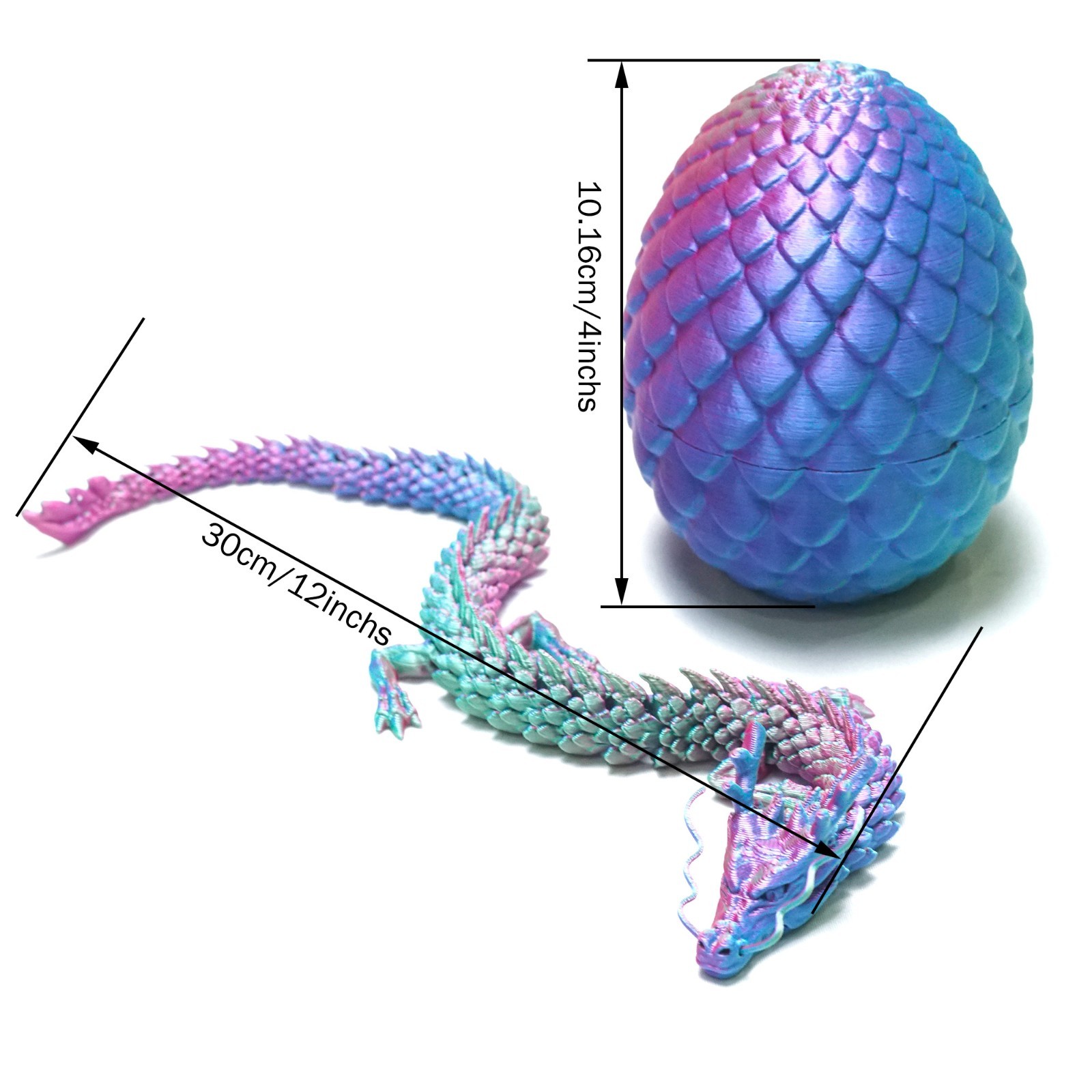 2PCS/Set 3D Printed Dragon Egg Model,Articulated Animals figure,Toys Home Decor