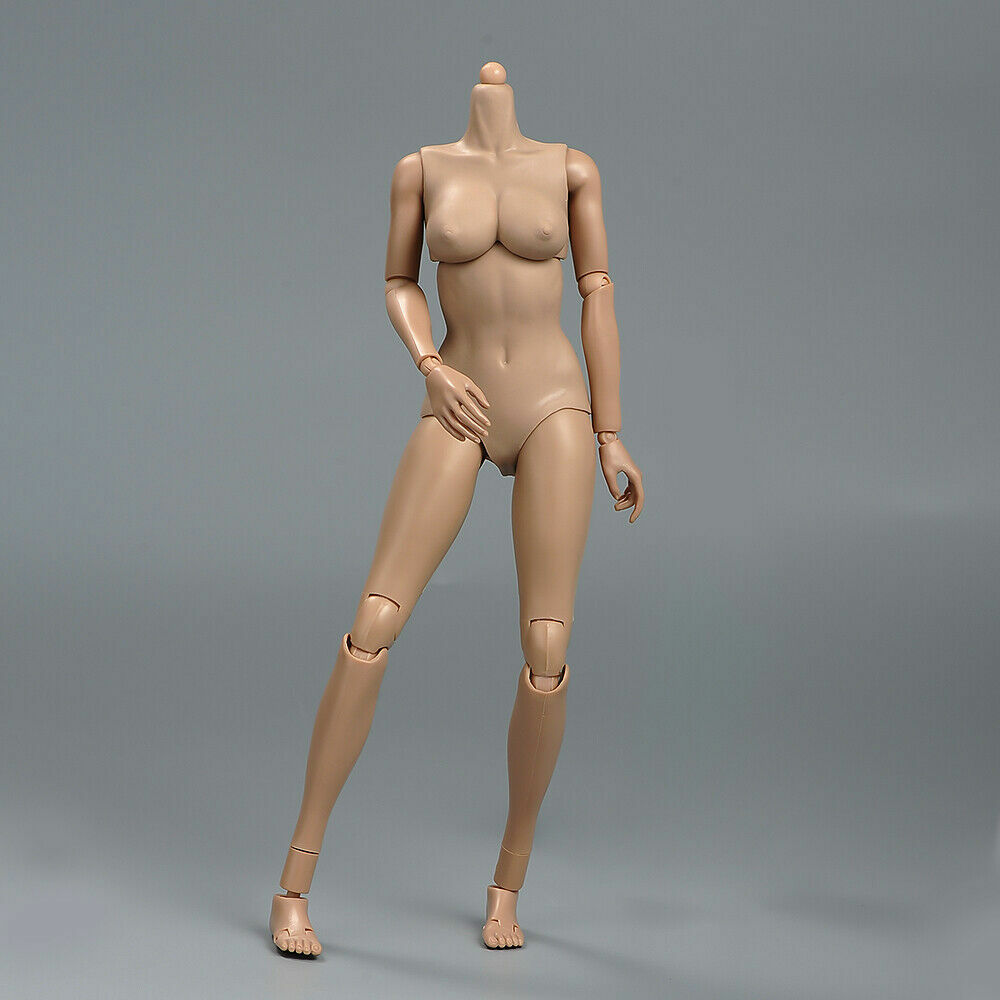 US 1/6 Suntan Flexible Mid Bust PVC Female Body For 12&Prime; Action Figure Model Doll