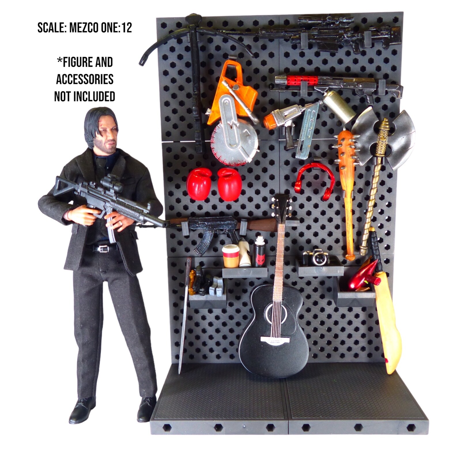 Super Action Stuff Ultimate Weapons Rack 1/12 Scale Modular Diorama Accessory