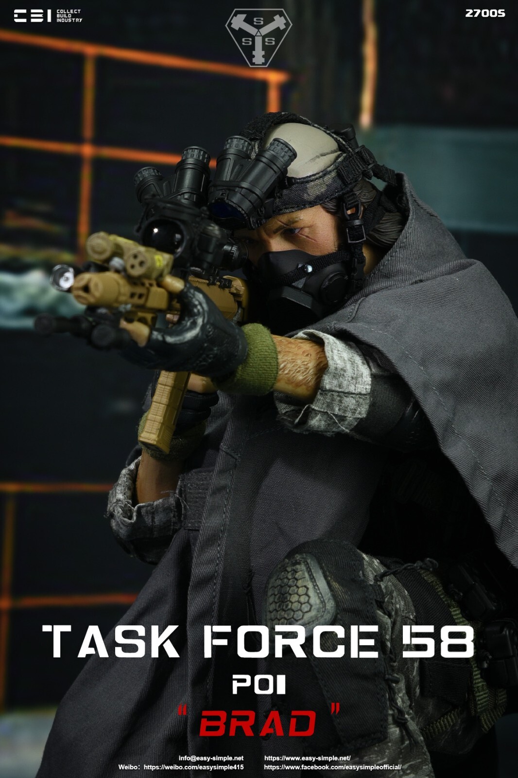 1/6 E&S CBI 27005 Task Force 58 PO1 Brad Tiger Stripe Bionic Futuristic Sci fi