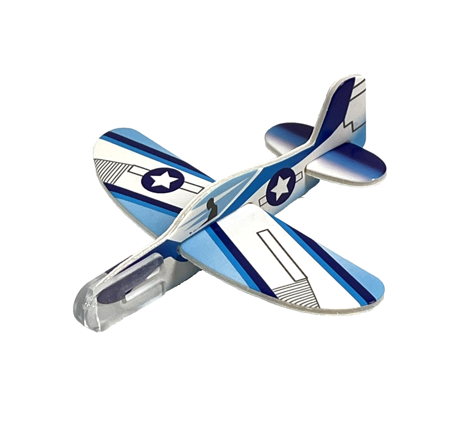 Mini Airplane Build Toss Fly Play Foam Plane Indoor/Outdoor Toy Blue Night